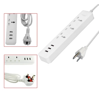 

3 Outlet Adapter Fast Charging Power Strip Universal with 3Usb Port Convenience Durable for Office Home
