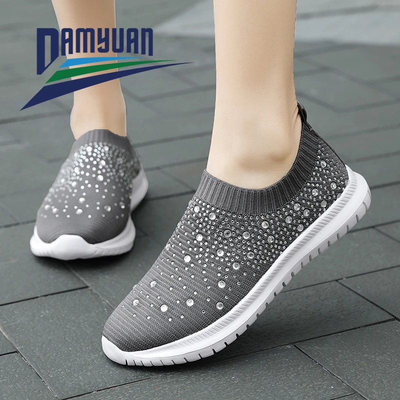 

Damyuan Women's Sneakers Shoes Flats Lightweight Slip On Breathable Sports Shoes Comfortable Female Walking Sneakers Plus Size