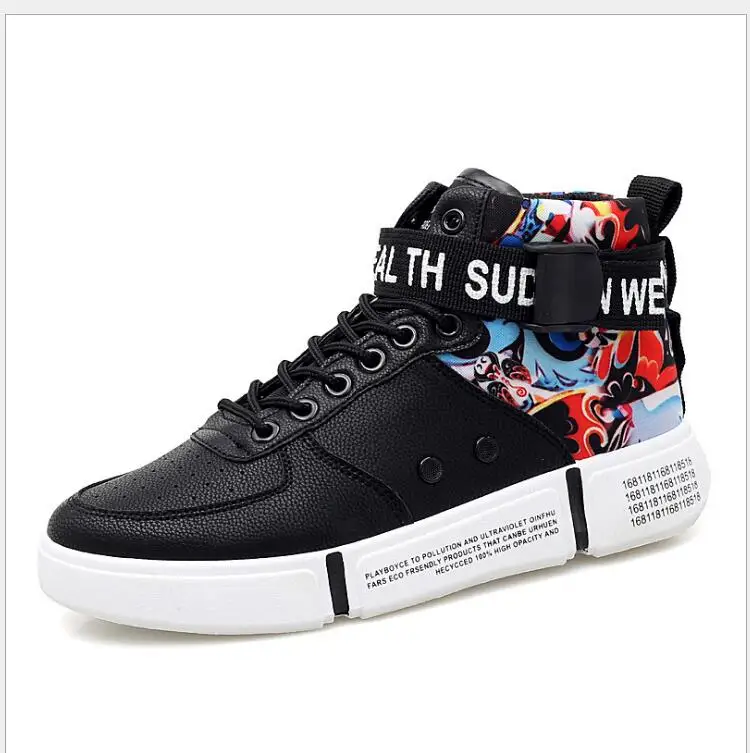 Men's shoes new thick bottom high to help casual men's sports shoes running tide shoes