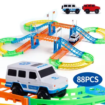 

Assembled track colors gorgeous toys Child Kids Two-Layer Assembly Spiral Track Roller Coaster Electric Rail Car Toy gifts
