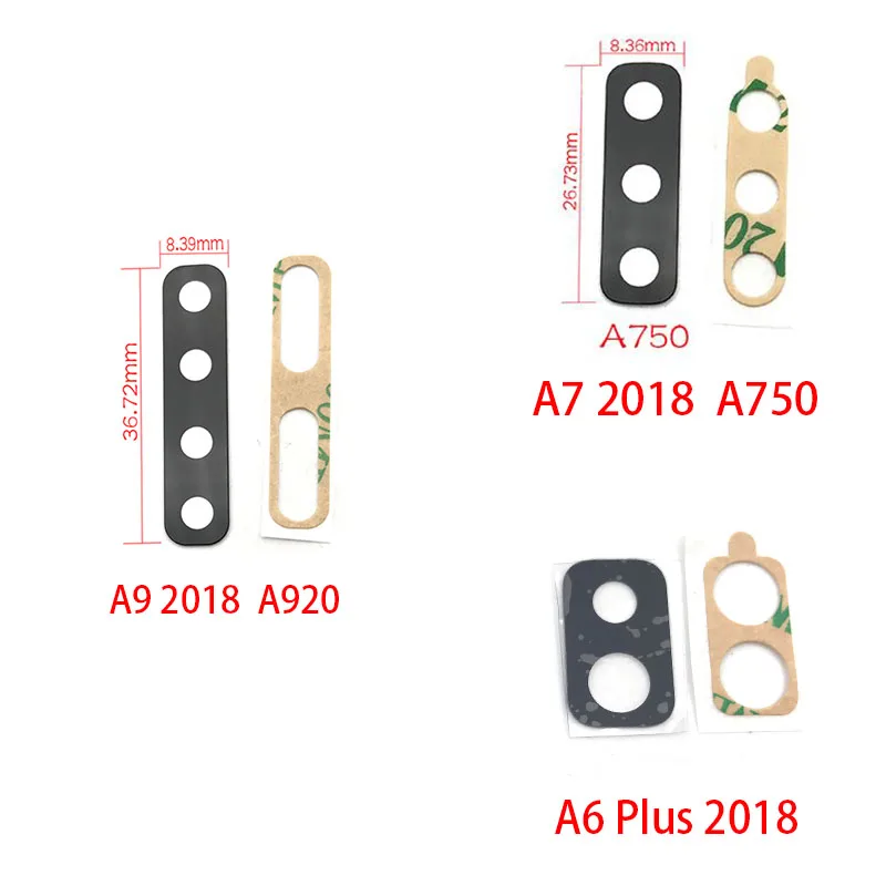 100 шт./лот, задняя камера, стеклянный объектив для samsung A7 A9 A750 A920/A6 Plus, стекло для камеры с клеем