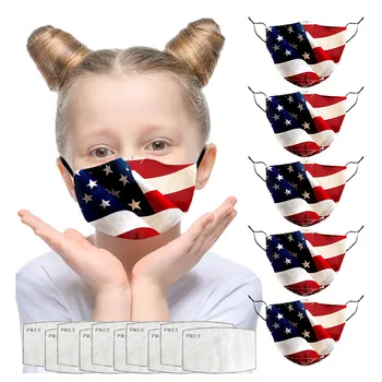 

5pcs Children's Face Mask Unisex Reusable Breathable With Filters Masks Mouth Muffle Adjustable Windproof Protective Mask Masque