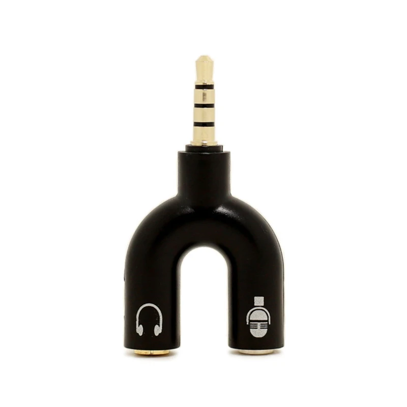 Adaptor Splitter 3.5mm Stereo Audio Jack Headphone 2 Way Headphone Jack Splitter Earphone Connector Converter U type