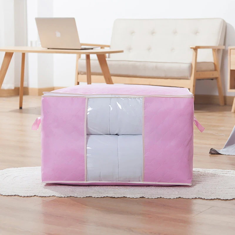 Cross(Pink) НОВАЯ Портативная сумка для хранения одежды, водонепроницаемый органайзер, одеяло, одеяло, нетканый органайзер, коробка, подушка для дома, складные сумки, кровать - Цвет: Cross(Pink)