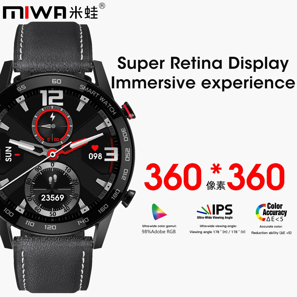 MIWA Reloj inteligente DT95  smart watch dispositivo resistente al agua IP68 llamadas por Bluetooth frecuencia de calor de 3