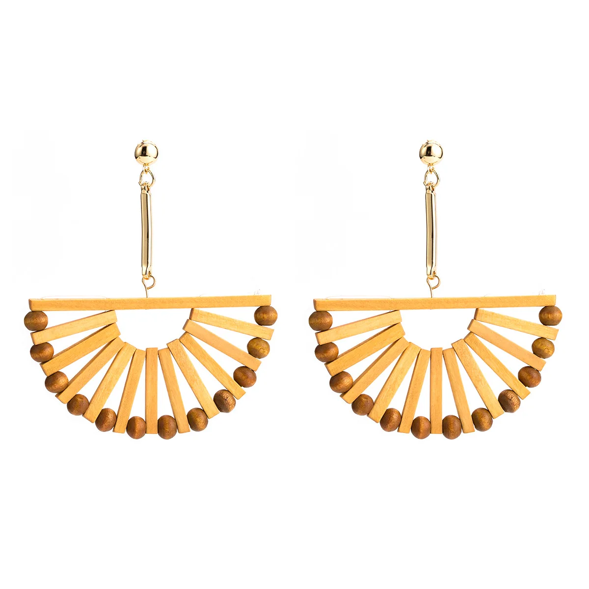 

Europe And America Exaggeration Big Brand Fan-shaped Weaving Hollow out Multilayer Earrings Women's Tennis hong qiu Ear Stud Boh