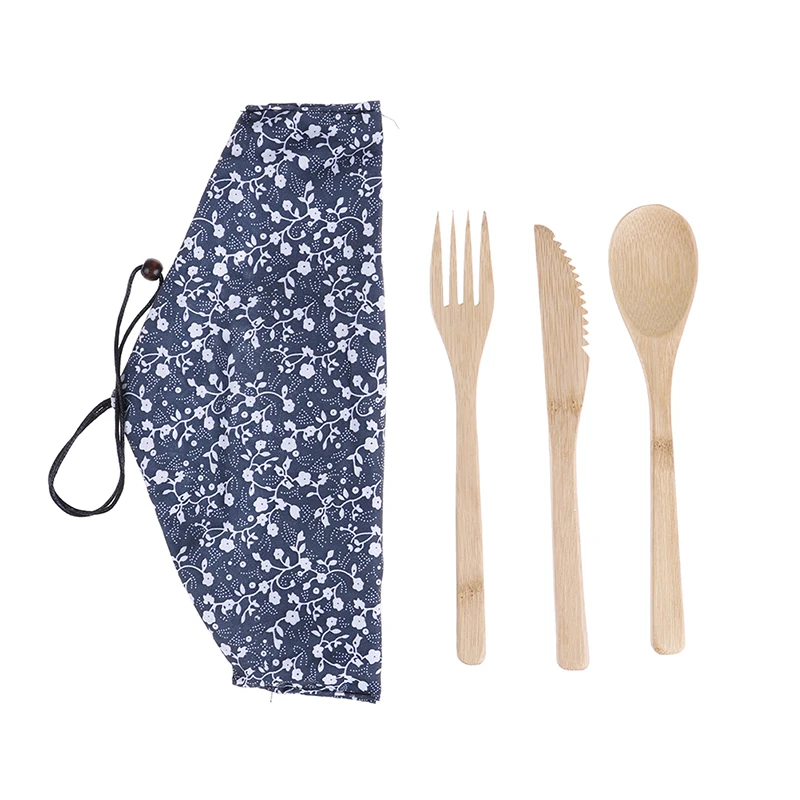 3PCS/set Knife Fork Travel Camping Cutlery Portable Cutlery Set Travel Portable Cutlery Sets Pack Gift Bamboo/wooden