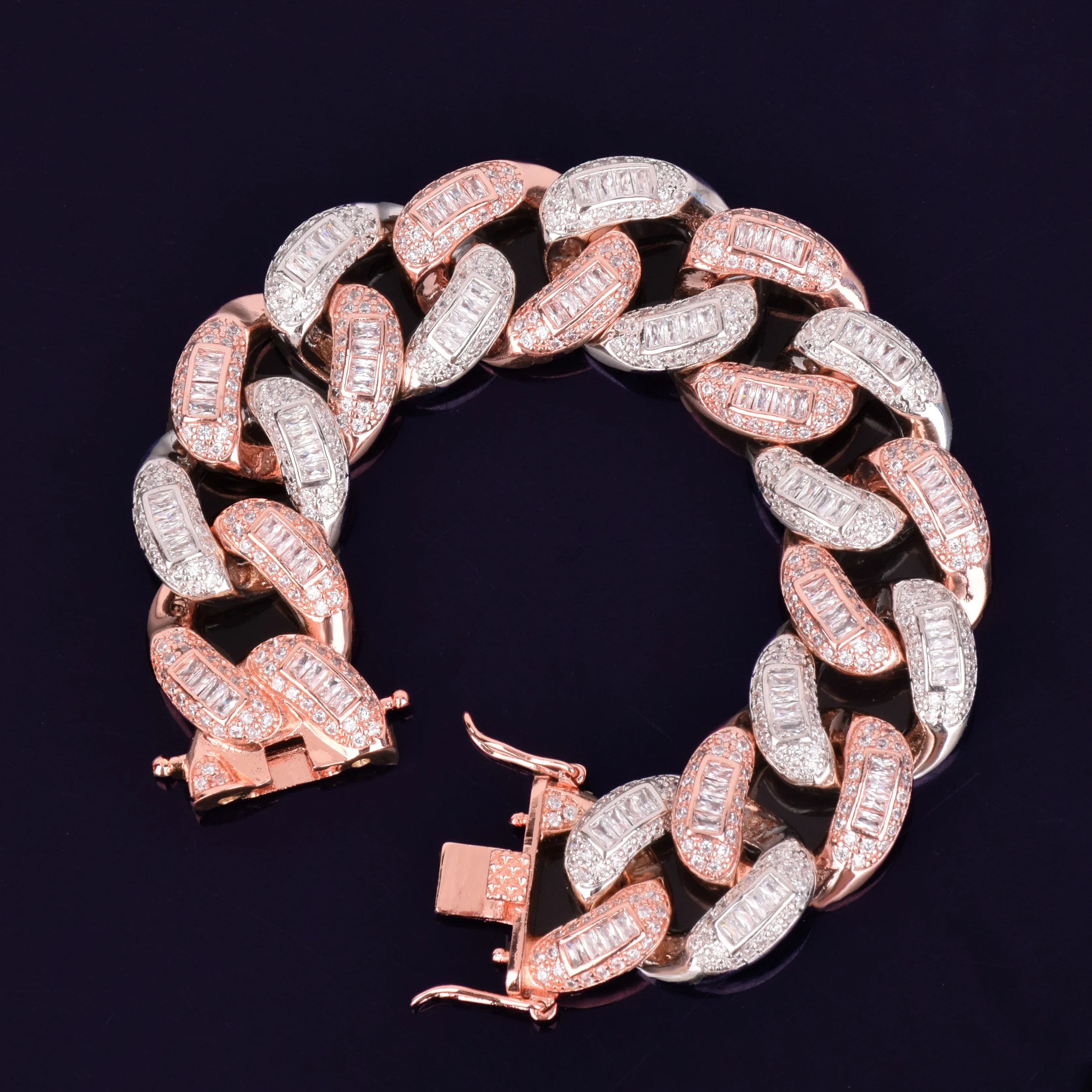 22mm Baguette Zircon Miami Cuban Link 
