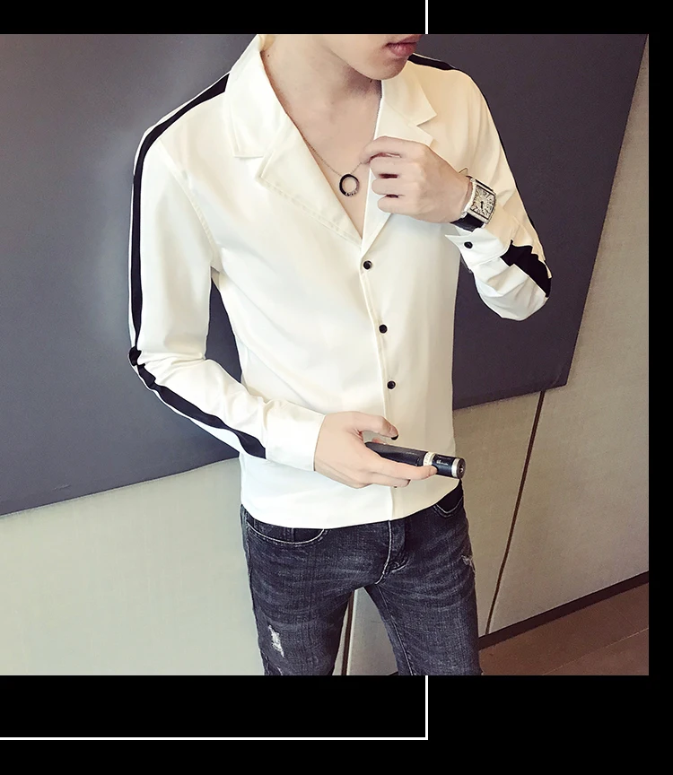 Однотонное платье в полоску сбоку, рубашка Camisa Masculina, глубокий v-образный вырез, Сексуальная рубашка без воротника, осень, уличная одежда с длинным рукавом, приталенная, v-образный вырез