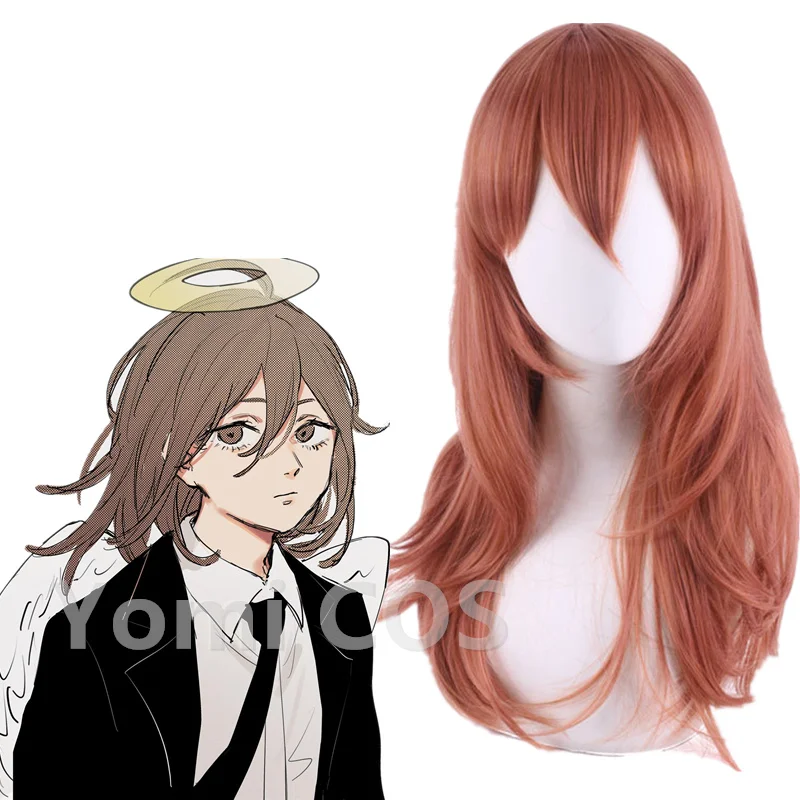 

Chainsaw Man Anime Cosplay Wig Angel Devil Angel demon Synthetic Hair 55cm Orange Wavy Curly Wig Halloween Party Wigs + Wig Cap