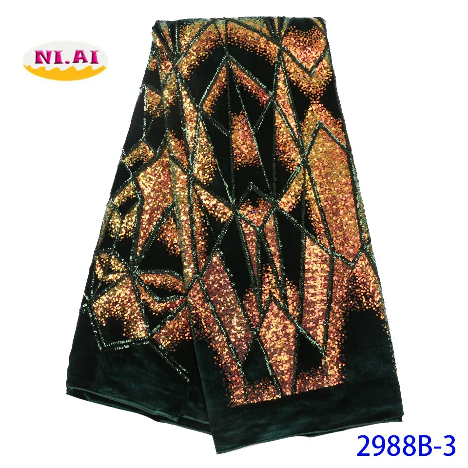 NIAI дизайн африканская французская бархатная кружевная ткань высокое качество кружевной материал нигерийские кружевные ткани для платья XY2988B-2