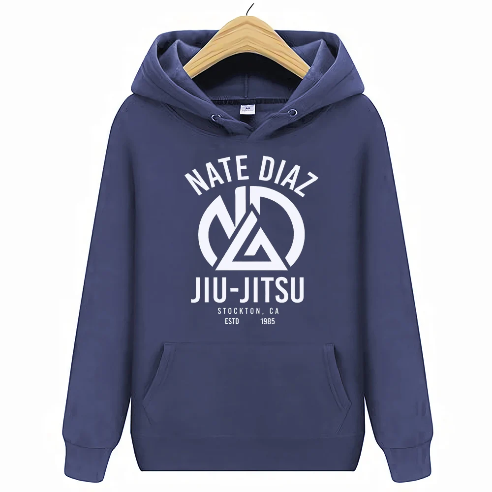 Nate Diaz Jiu Jitsu белые толстовки с капюшоном BJJ Nate Diaz Mcgregor Tee - Цвет: Тёмно-синий