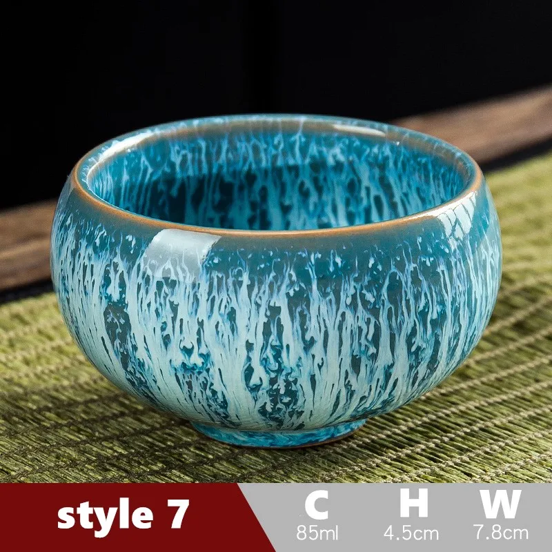 85ml Tea Set Teaware  Tea Set Cup Ceramic Chinese Style Tea Cup Set  Gongfu Tea Set  Colorful Glazed Tea Set