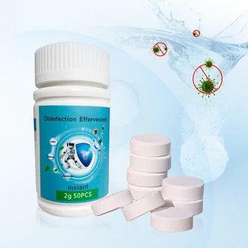 

50Pcs Pool Cleaning Disinfection Swimming Pool Clarifier Effervescent Chlorine Tablets Box Disinfectant Multifunctional Cleaner