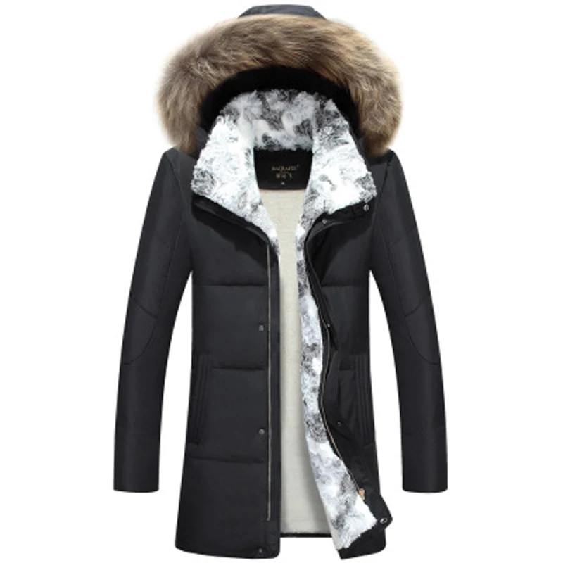 5XL белая куртка-пуховик на утином пуху, Женское зимнее пальто с гусиным пером, длинная парка с мехом енота, теплая верхняя одежда с кроличьим мехом размера плюс