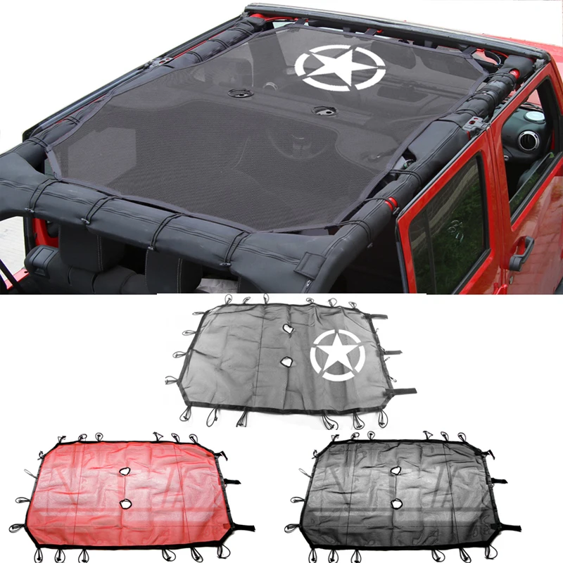 HYZHAUTO автомобиль для крыши, Солнцезащитный сетчатый для Jeep Wrangler JK аксессуары 4 двери 2007- тени верхней УФ-защиты Сетчатый Чехол