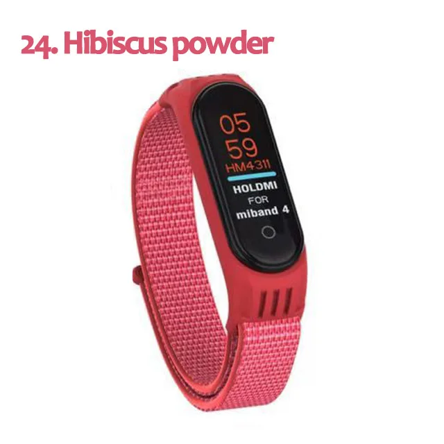 Нейлоновый ремешок для xiaomi mi band 4 ремешок браслет NFC умные часы замена xiaomi mi band 3 цветной Ремешок Браслет против потери - Цвет ремешка: 24
