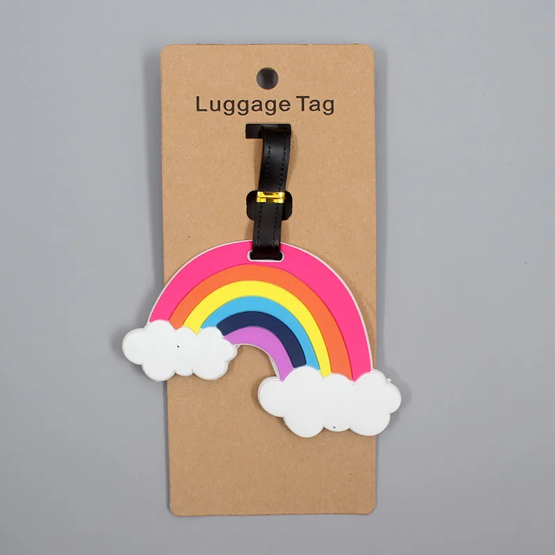 Travel Accessories Beautiful Rainbow Luggage Tag Silica Gel Suitcase ID Addres Holder Baggage Boarding Tag Portable Label 2