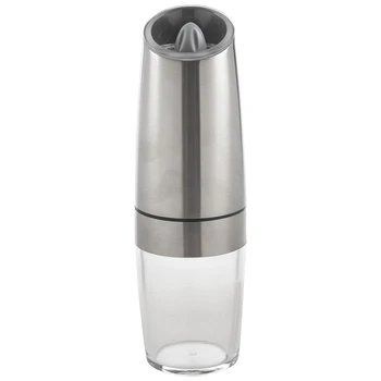 

Gravity Electric Salt And Pepper Grinders Set - Battery Operated, Stainless Steel Automatic Pepper Mills With Blue Led Light