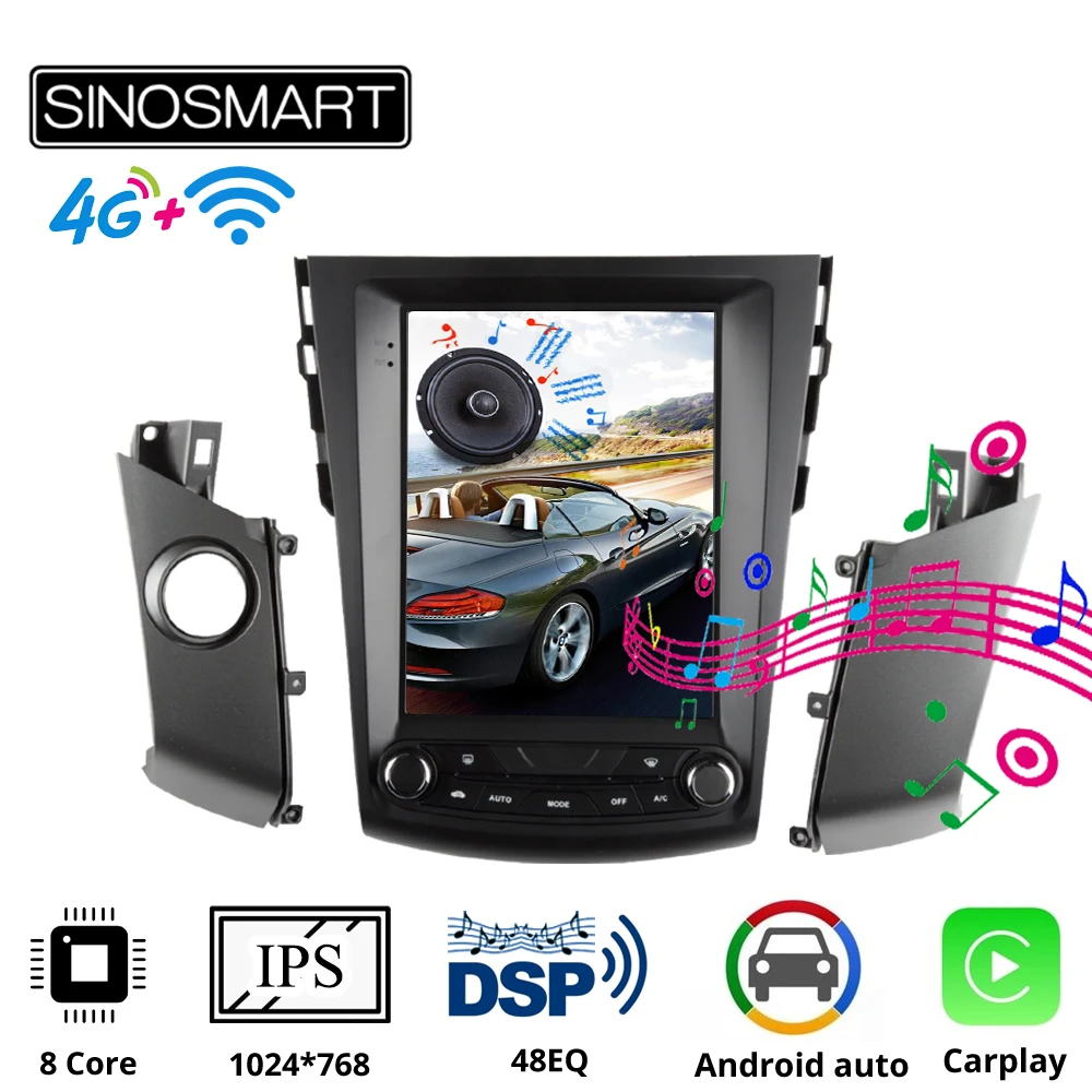Sinosmart Tesla стиль Автомобильный GPS радио навигационный плеер для Toyota RAV4 2009-2012 8 ядер
