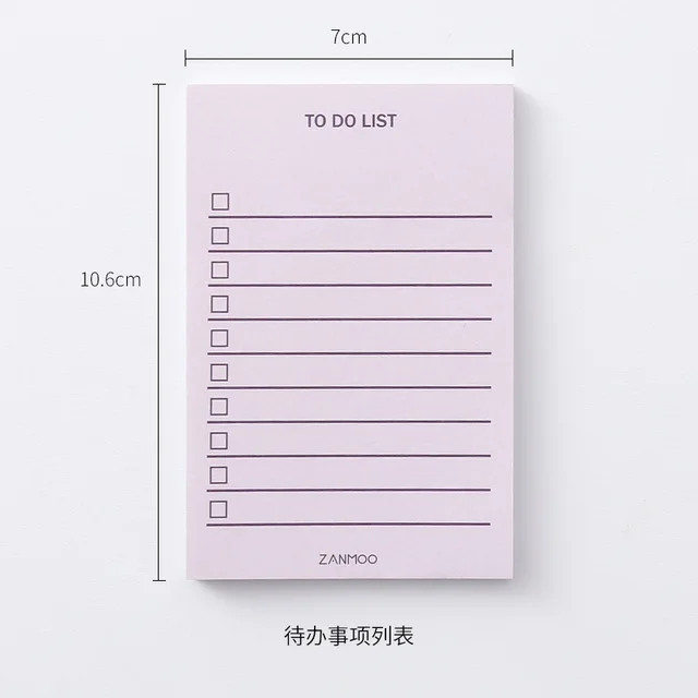 Not Sticky Memo Pads Simple Plan Student Daily Notebook Time Management Learning Label Clocking Schedule Week Planner Office Tag 6 To-do list