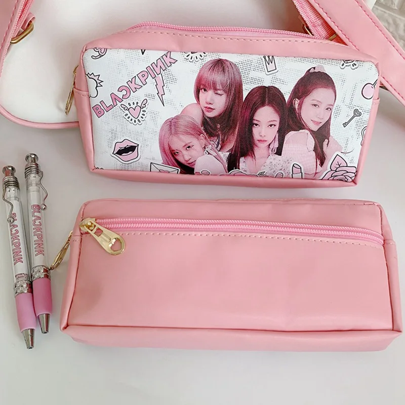KPOP креативный Blackpink окружающий пенал из ПУ канцелярские товары большой карандаш коробка для студентов канцелярские принадлежности