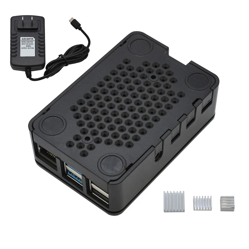 Лидер продаж для Raspberry Pi 4 Модель B ABS чехол 4G Оперативная память комплект с черной радиатора 5V 3A Мощность адаптер для Raspberry PI 4B