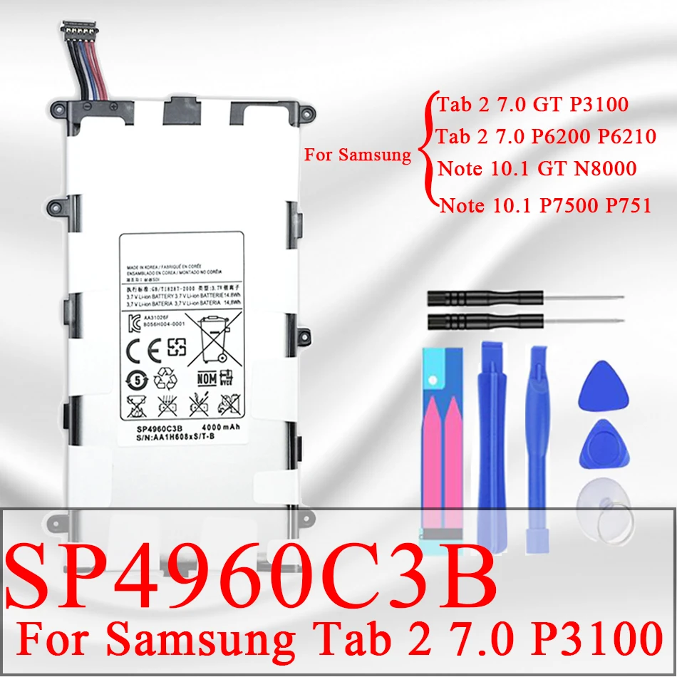 Tablet Battery For Samsung Galaxy Tab 2 7.0 10.1 Gt P3100 P3110 P6200