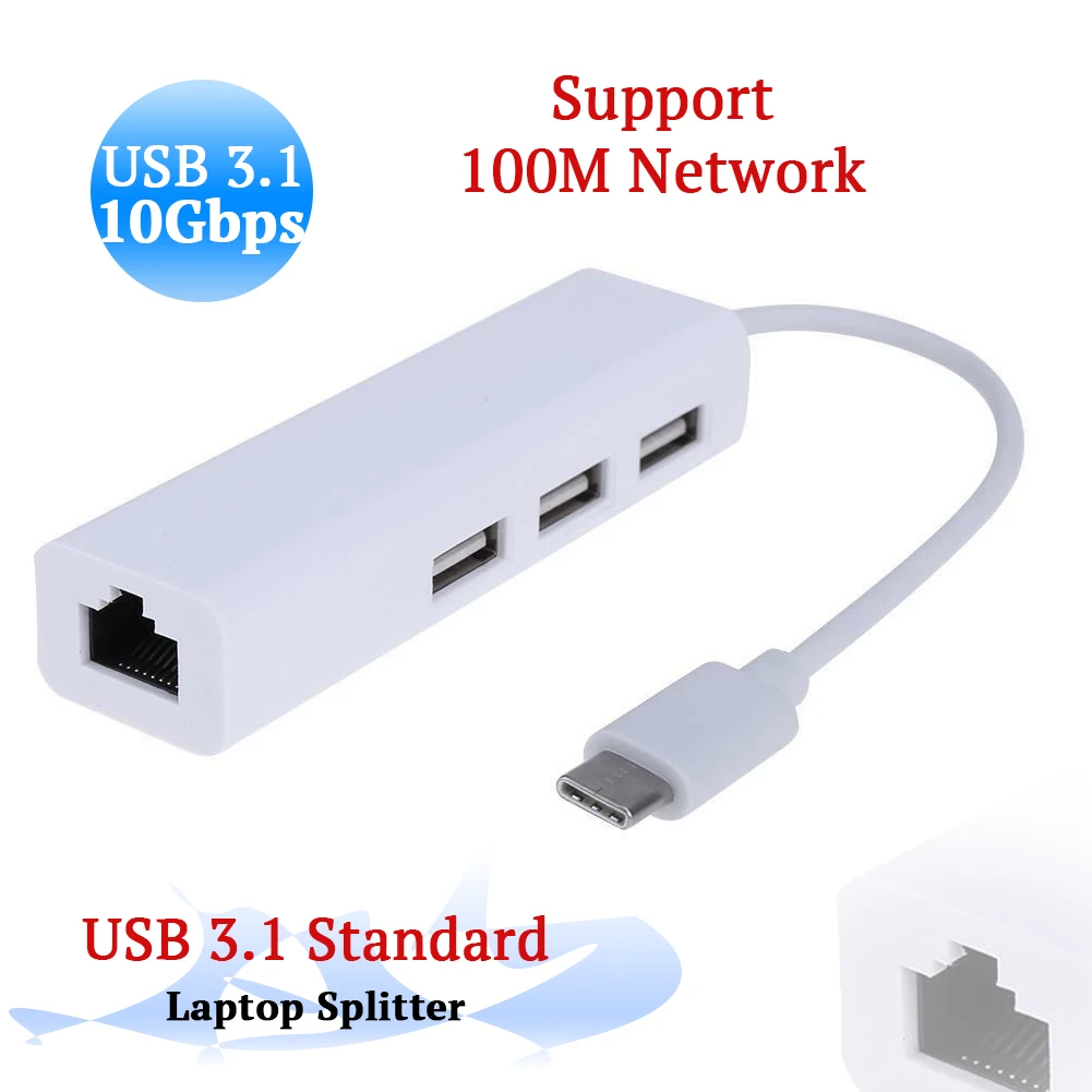 USB 3,1 Тип C RJ45 внешняя сетевая карта USB 2,0 3 Порты и разъёмы usb-хаб для ноутбука MacBook Тип C до USB RJ45 1000M Ethernet-адаптер