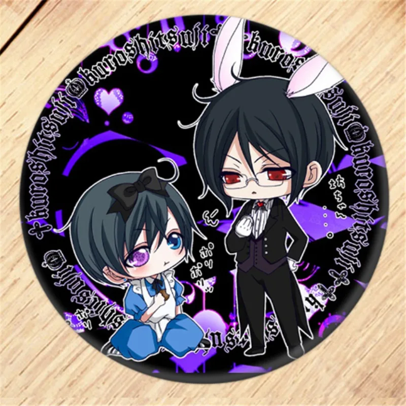 Anime Black Butler Brooch Pin Cosplay Badge Accessories For Clothes Backpack Decoration Children's gift B003
