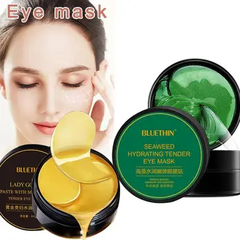 

Gold Collagen Mask Natural Moisturizing Green Algae Dark Eye 60 Anti-wrinkle Eye Bags And eye Anti-Aging Tablets Mask Cream N1Y1