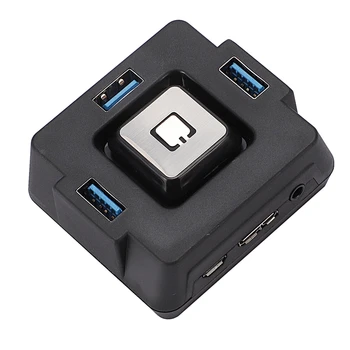 

Desktop Computer PC Case Power Supply On/Off Reset Button Switch Block Extender Cable with 3 USB Port Dual Audio Plug