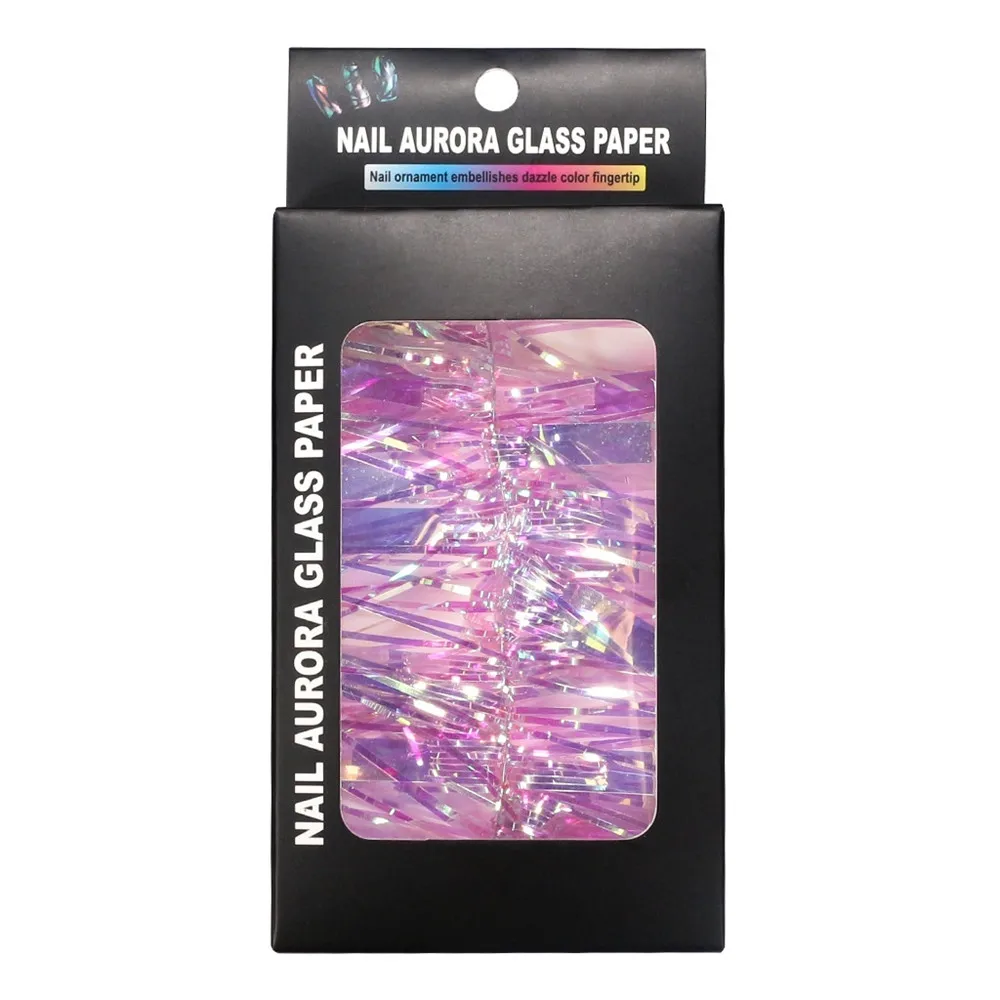 1 шт цветные наклейки для ногтей Aurora glass paper beauty Design Nail Art аксессуары для ногтей модные DIY дизайнерские украшения 6 цветов