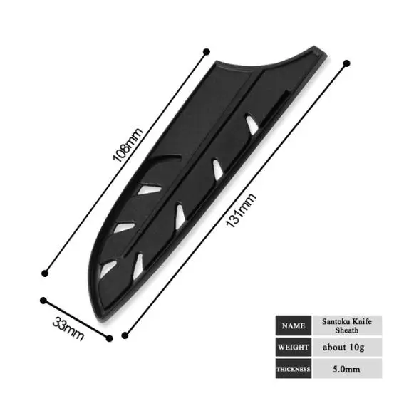 For 5 inch Santoku Дамасский Чехол для ножа черные пластиковые ножи Чехлы для нержавеющей стали футляр для ножей защита лезвия Ножи защита лопастей кухонный инструмент - Цвет: For 5 inch Santoku