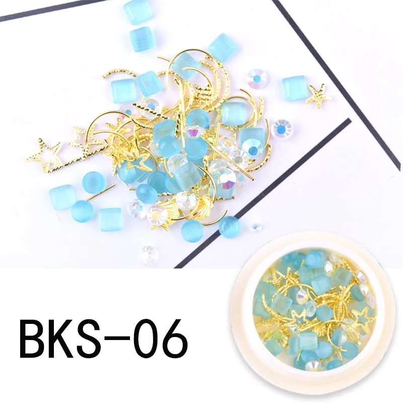 BKS-06 DIY смешанные цвета 3D украшения для ногтей Стразы для ногтей колеса для ногтей блестящие кристаллы аксессуары для ногтей бриллианты - Цвет: BKS-06