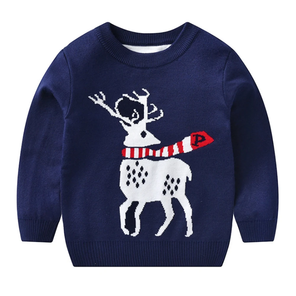 Oeak/Новинка года; свитер с рисунком для маленьких девочек; сезон осень-зима; пуловер для маленьких мальчиков и девочек; теплая одежда; детский хлопковый Рождественский свитер