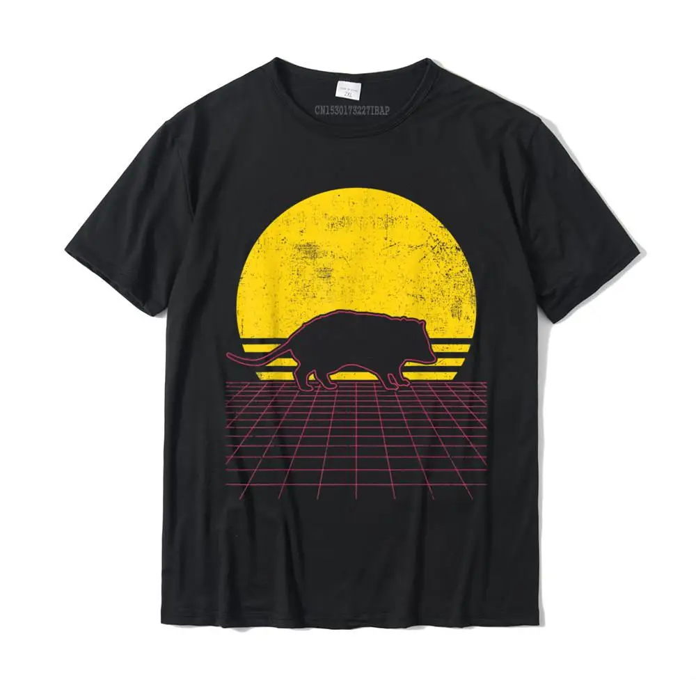 Summer Opossum Possum Retro Gift T-Shirt__31386 Men's Tshirts 2021 Popular Summer Crewneck Pure Cotton Tops & Tees Tops Tees Opossum Possum Retro Gift T-Shirt__31386 black
