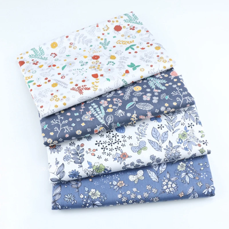 Цветочная коллекция, хлопок, набивная ткань для одежды, детское платье, швейная простыня, наволочка, сделай сам, швейная ткань