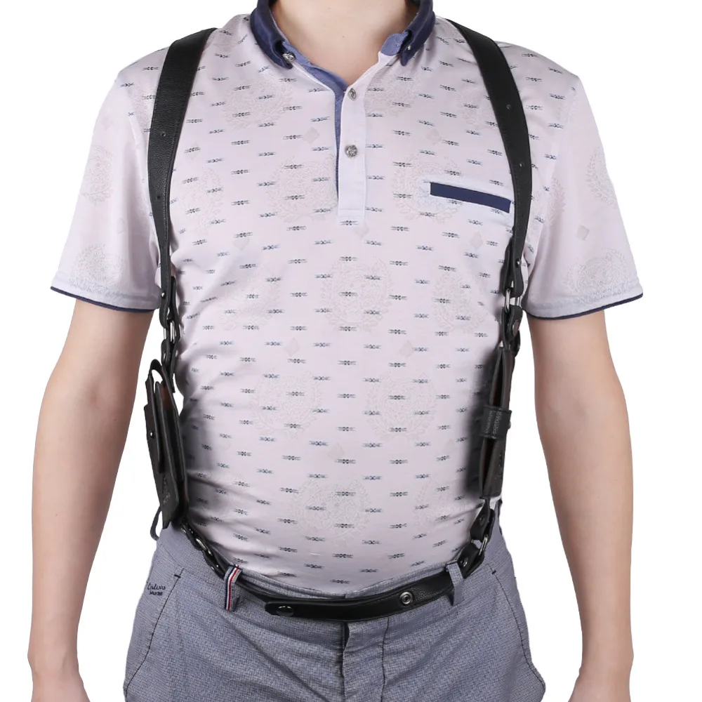 Yeahmart мужской кожаный Противоугонный защитный кошелек сумка для путешествий на открытом воздухе Скрытая Подмышечная кобура наплечный чехол для телефона кошельки сумки черный