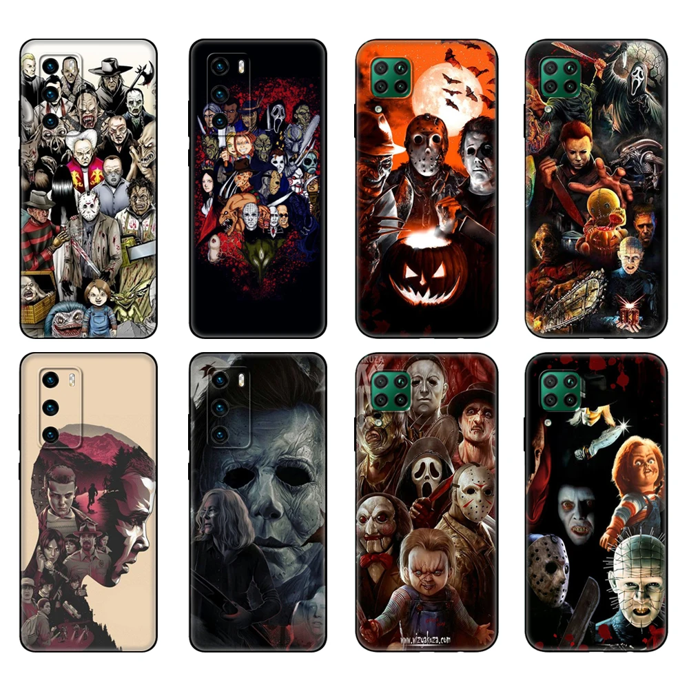 Custodia In Tpu Nero Per Huawei P30 Lite P30 Pro P40 Custodia Per Huawei P40 Lite E P Smart 2020 Custodia Cover Movie Horror Icon