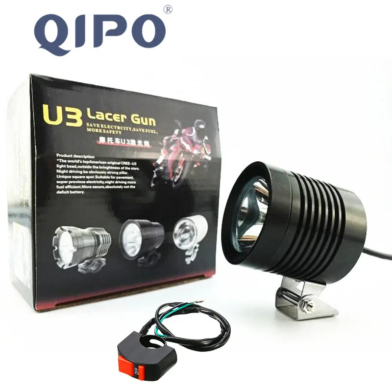 

QIPO 1PCS Motorcycle LED Strobe Headlight bulb U3 Spot External DRL Fog Flash Light For Harley Suzuki Honda Yamaha kawasaki