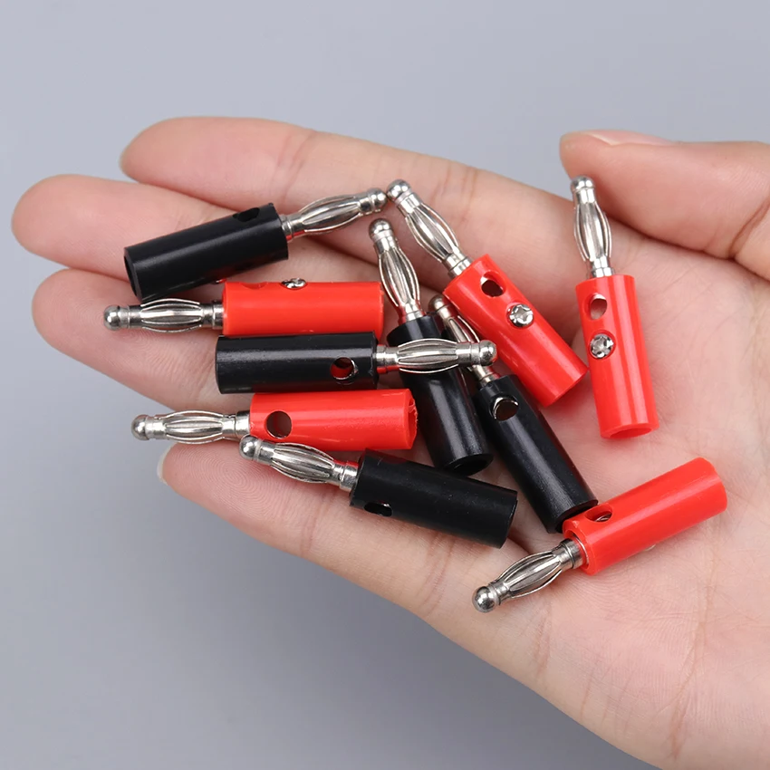 10PCS 4mm Lantern Test Plug Connect From 4mm Diameter Audio Speaker Wire Lantern Silver Plate Plugs Connectors