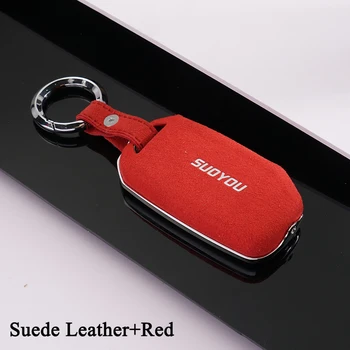 

3/4 Button Car key Suede Leather Cover case Protector Holder For kia K900 Sportage R Stinger Ceed Sorento Cerato Forte 2018 2019