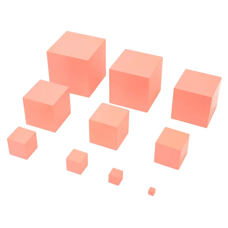  Early childhood education Montessori sensory teaching aid cube Montessori toddler teaching aid pink - 4000554957023
