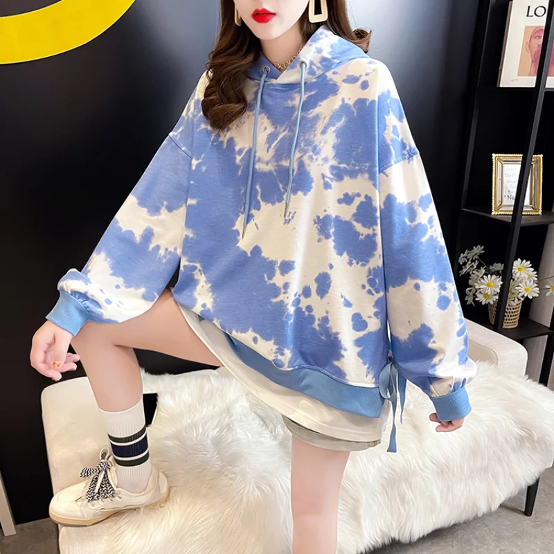 Tiktok special Chinese Cotton Hooded Sweater fake two-piece  three-dimensional love loose top trendy clothes for women hoodie -  AliExpress