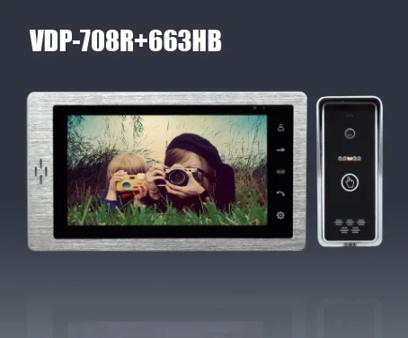 XinSiLu TFT монитор lcd цветной " ЖК-видео дверной звонок Домофон домашняя Безопасность Видео система монитор металлическая панель - Цвет: VDP-708R and 663HB