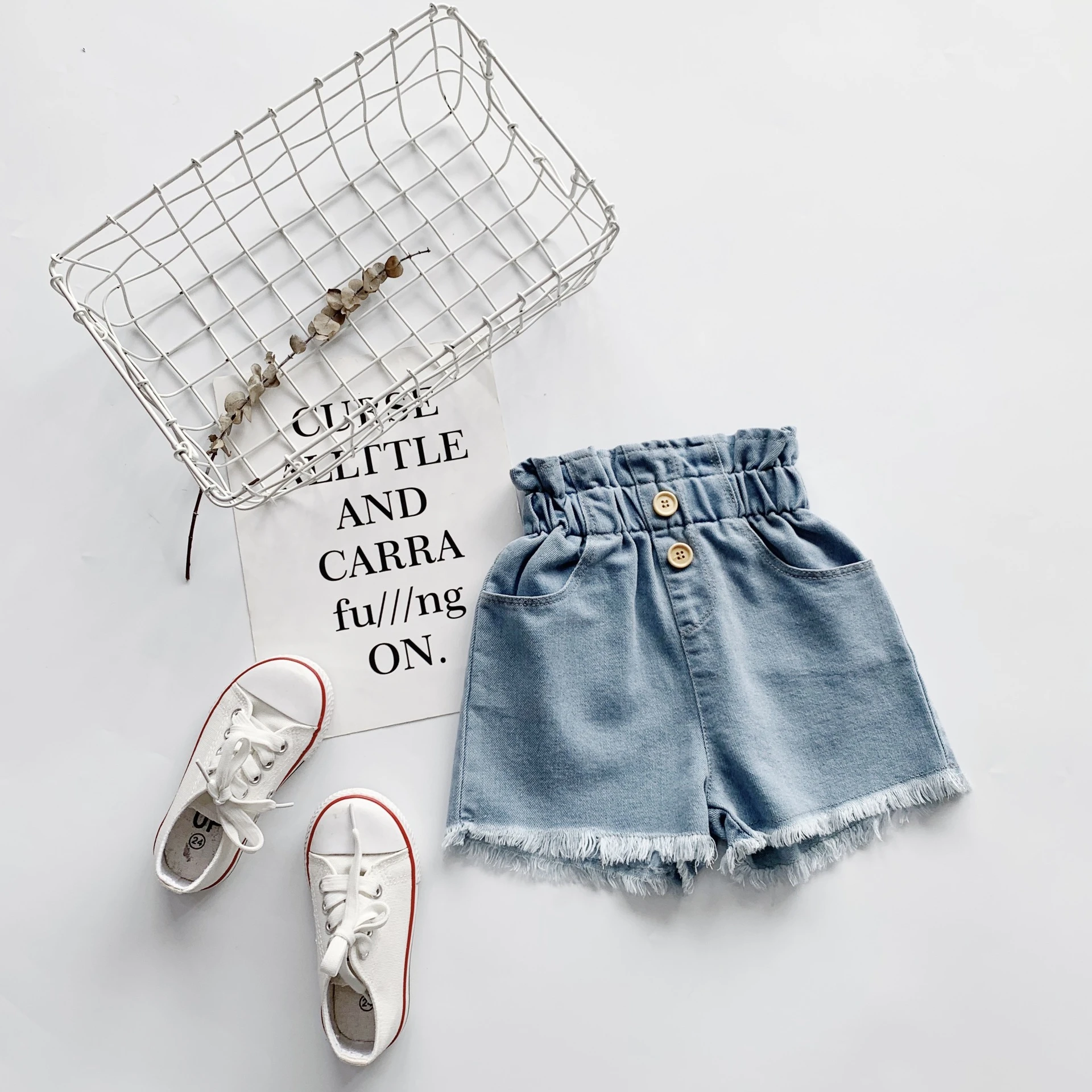 baby girl high waisted shorts