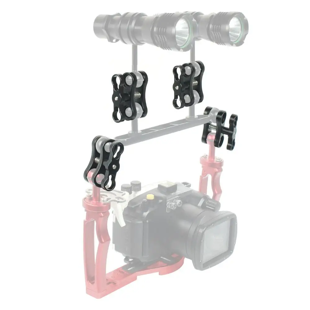 

Aluminum CNC Ball Head Butterfly Clip Diving Light Arm 360Degree Clip Adapter Bracket Holder for Gopro YI for OSMO Action Camera