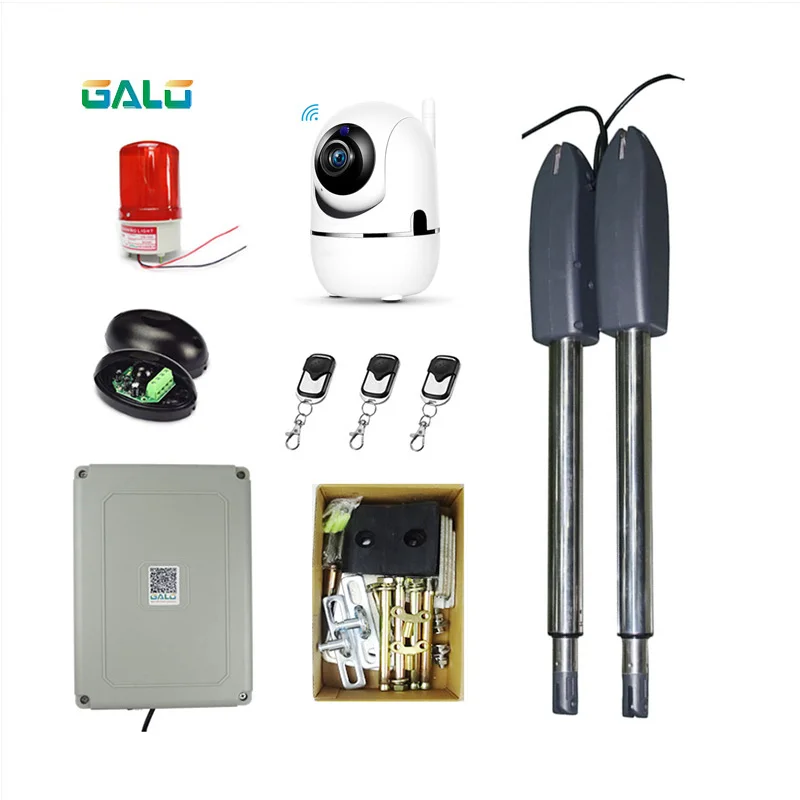 Indoor camera Открывалка для распашных ворот привод PKM-C02 400 кг на лист Авто сверхмощный Полный комплект с 1080P Беспроводная ip-камера на открытом воздухе опционально - Цвет: Indoor camera