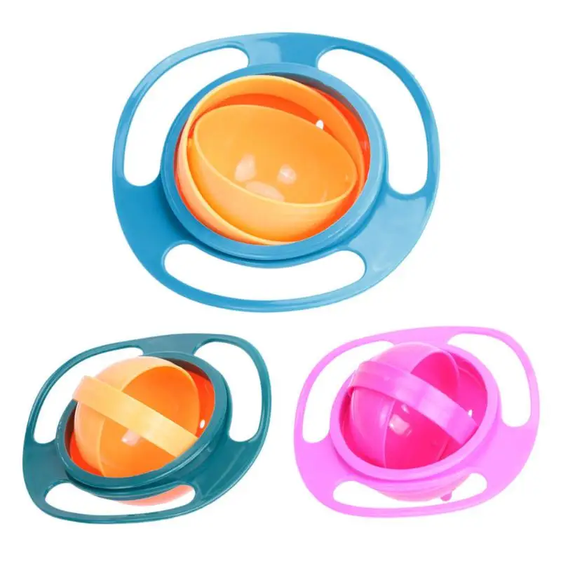 Universal Gyro Bowl 360 Rotate Spill-Proof Baby Feeding Dish Cute Baby Gyro Bowl Children's Baby Tableware baby UFO bowl
